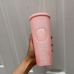 Starbucks Blush Pink Studded Tumbler with straw